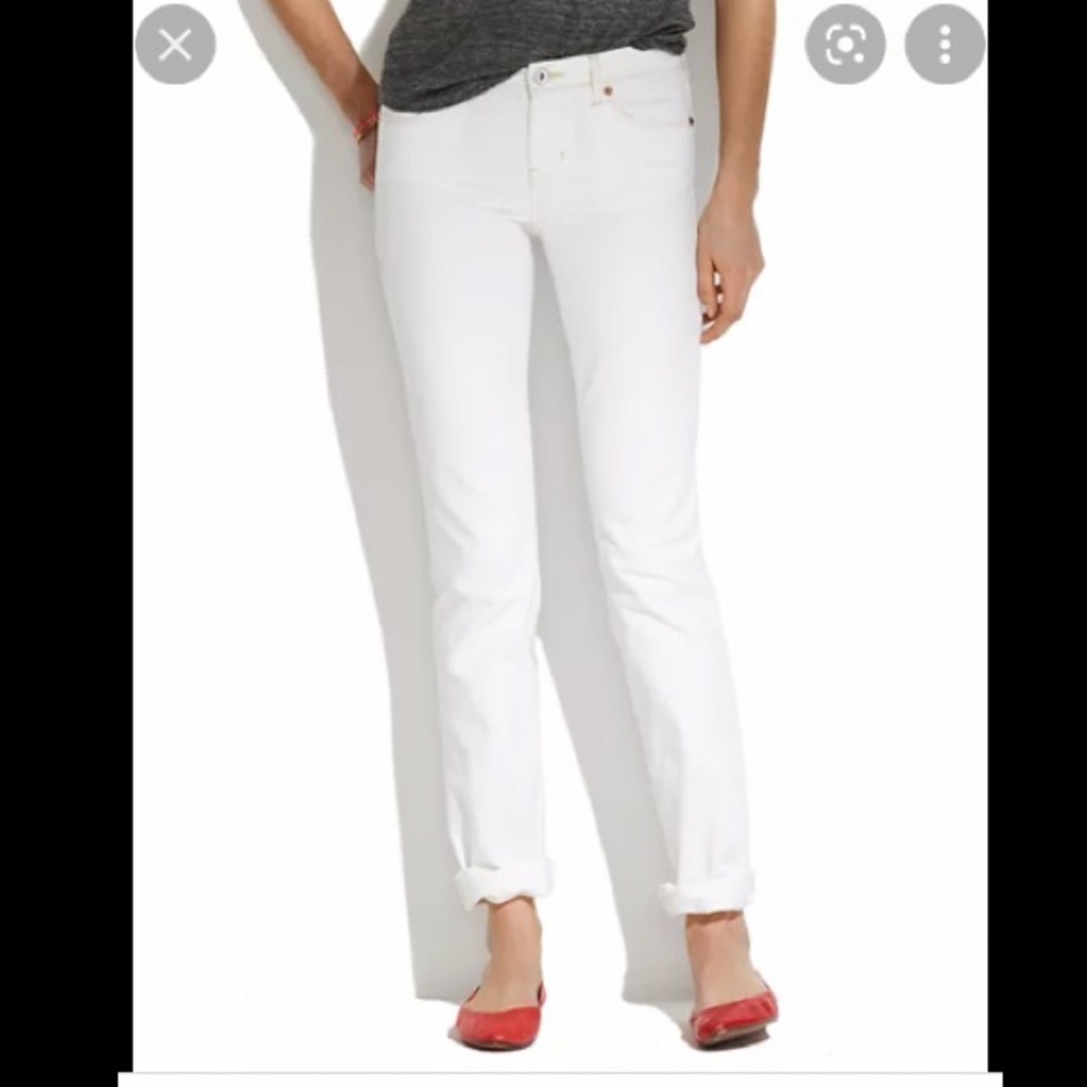 Madewell Rail Straight White Jeans, 28